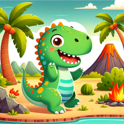 Charming Little Dino Paint By Diamonds Art