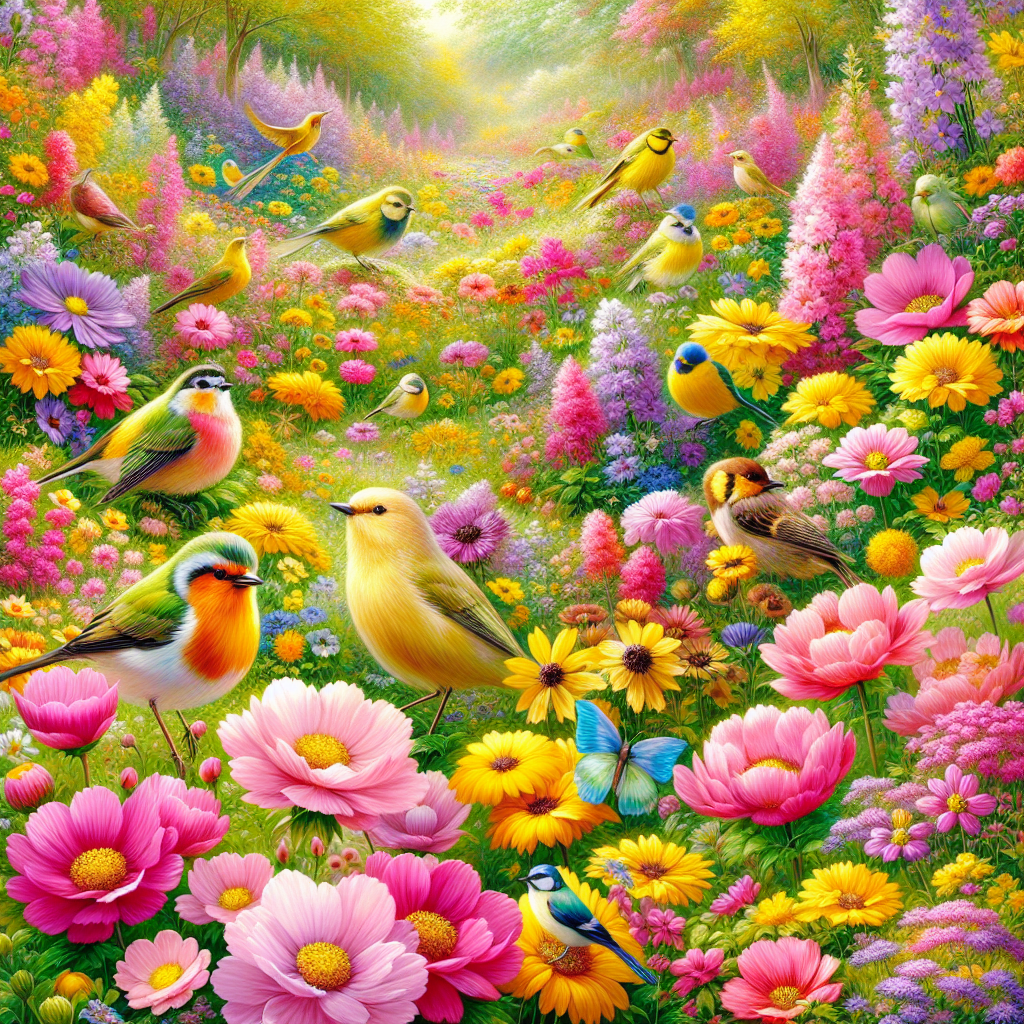 Spring Meadow Songbirds Paint By Diamond