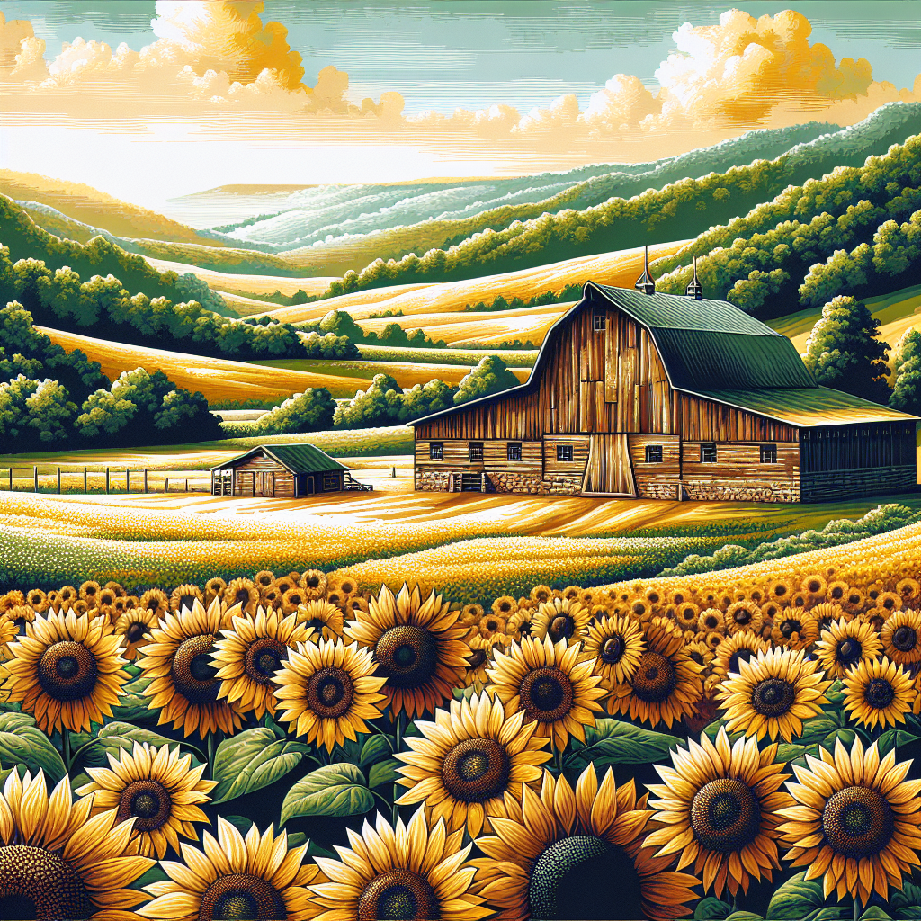Charming Farm Landscape Paint By Diamond