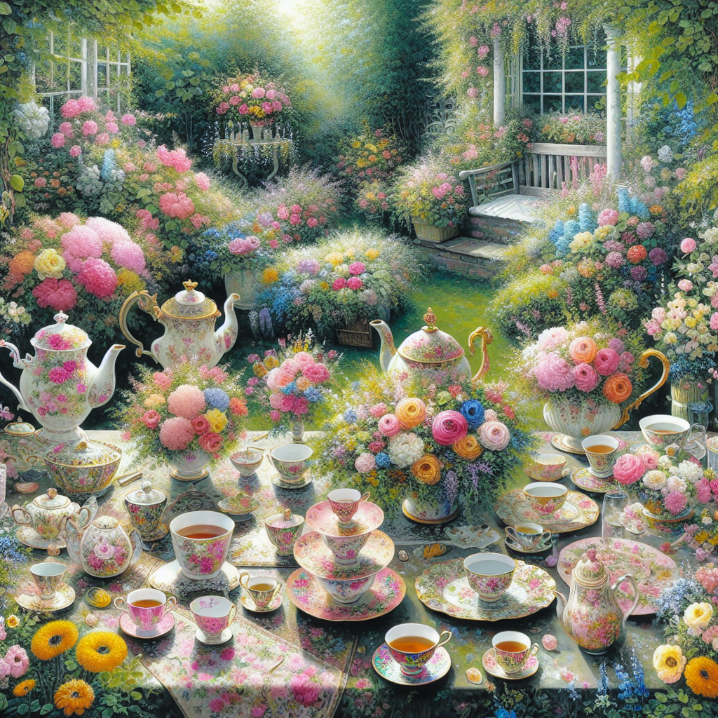 Enchanting Garden Tea Party Paint By Diamond