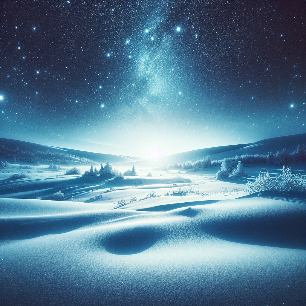 Starlit Snowy Landscape Painting Diamond Kit