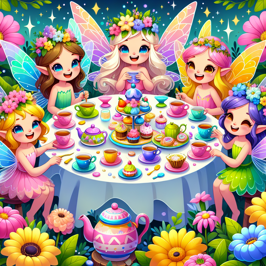Cheerful Fairy Tea Party Paint By Diamonds Kits