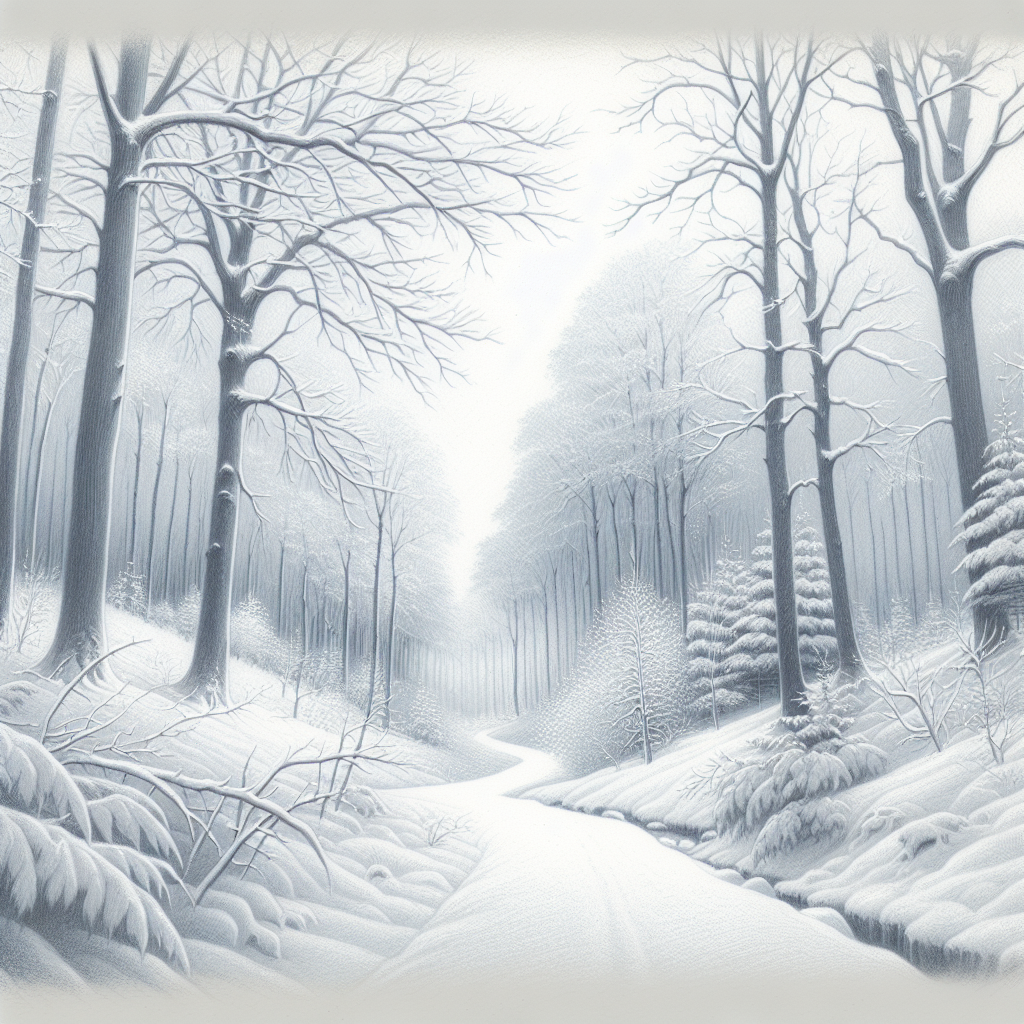 Snowy Woodland Trail Diamond Painting
