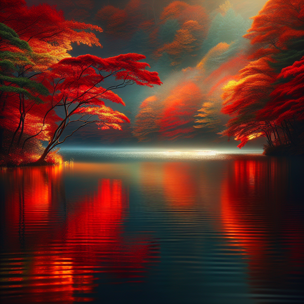 Autumn Reflection Lake Painting Diamond Kit