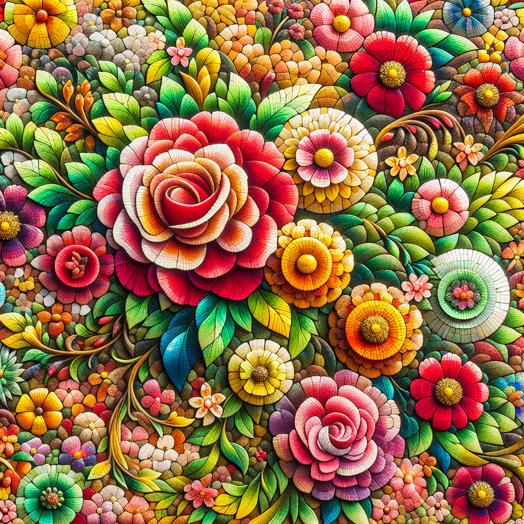 Radiant Floral Mosaic Paint By Diamonds