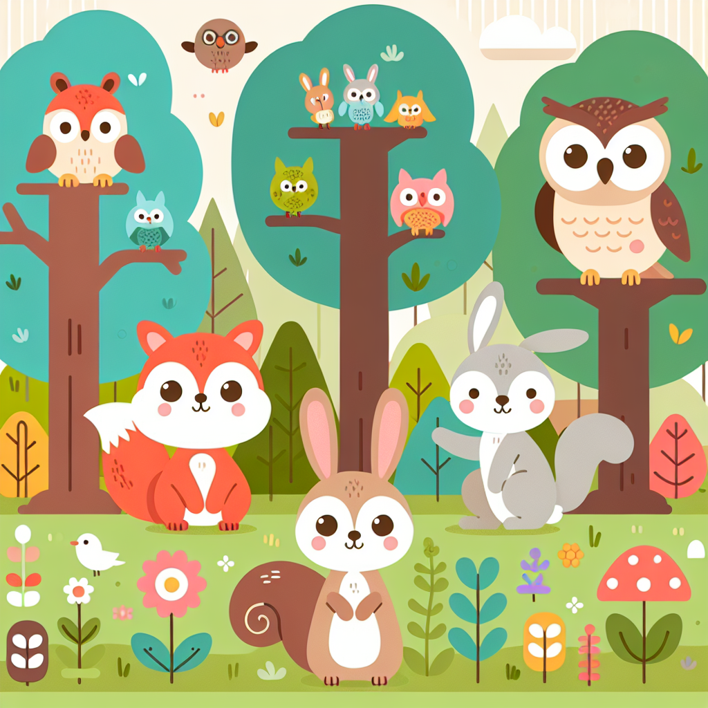 Furry Forest Friends Paint By Diamonds Art