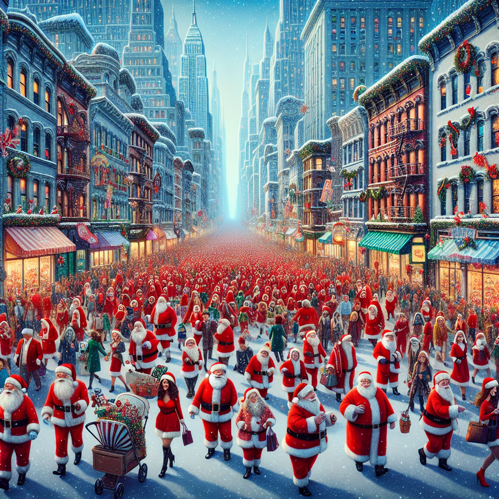 SantaCon - New York City Paint By Diamonds Art