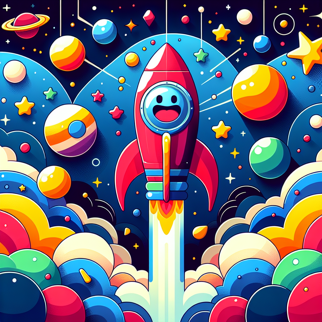 Bright Space Rocket Painting Diamond Kit