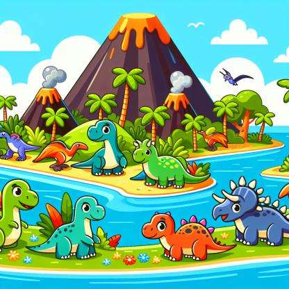 Super Fun Dinosaur Island Paint By Diamonds