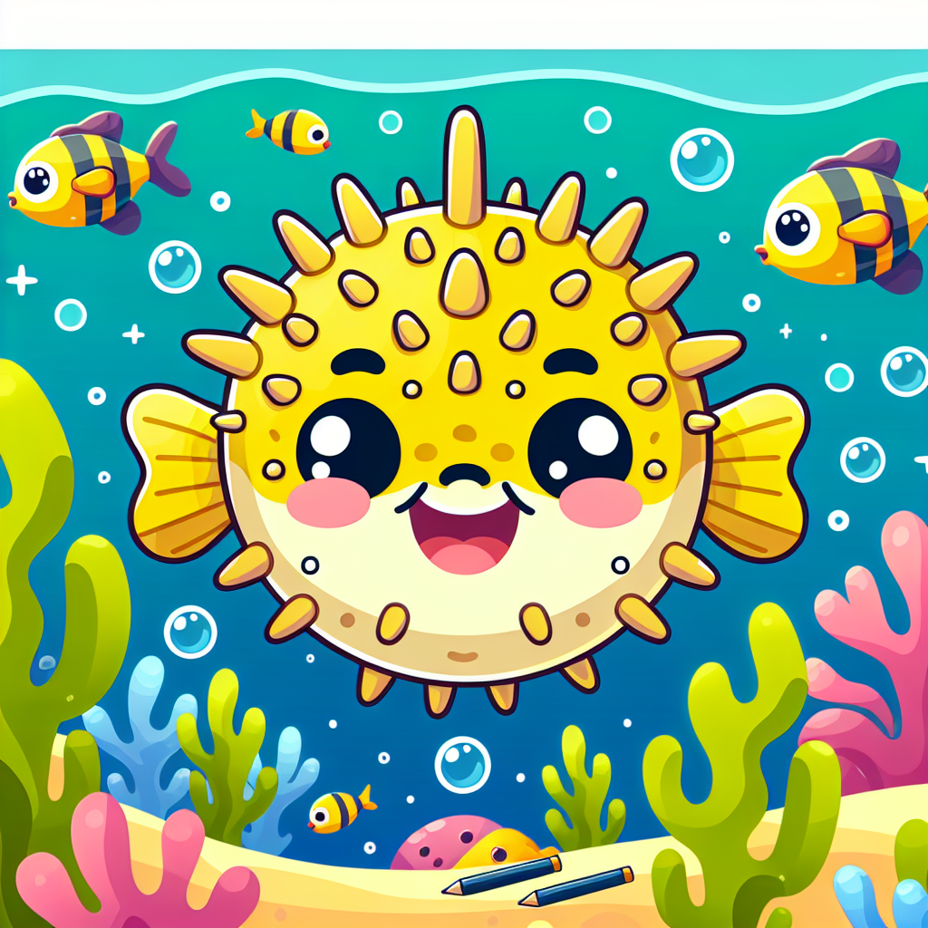 Silly Pufferfish Painting By Diamonds Kit