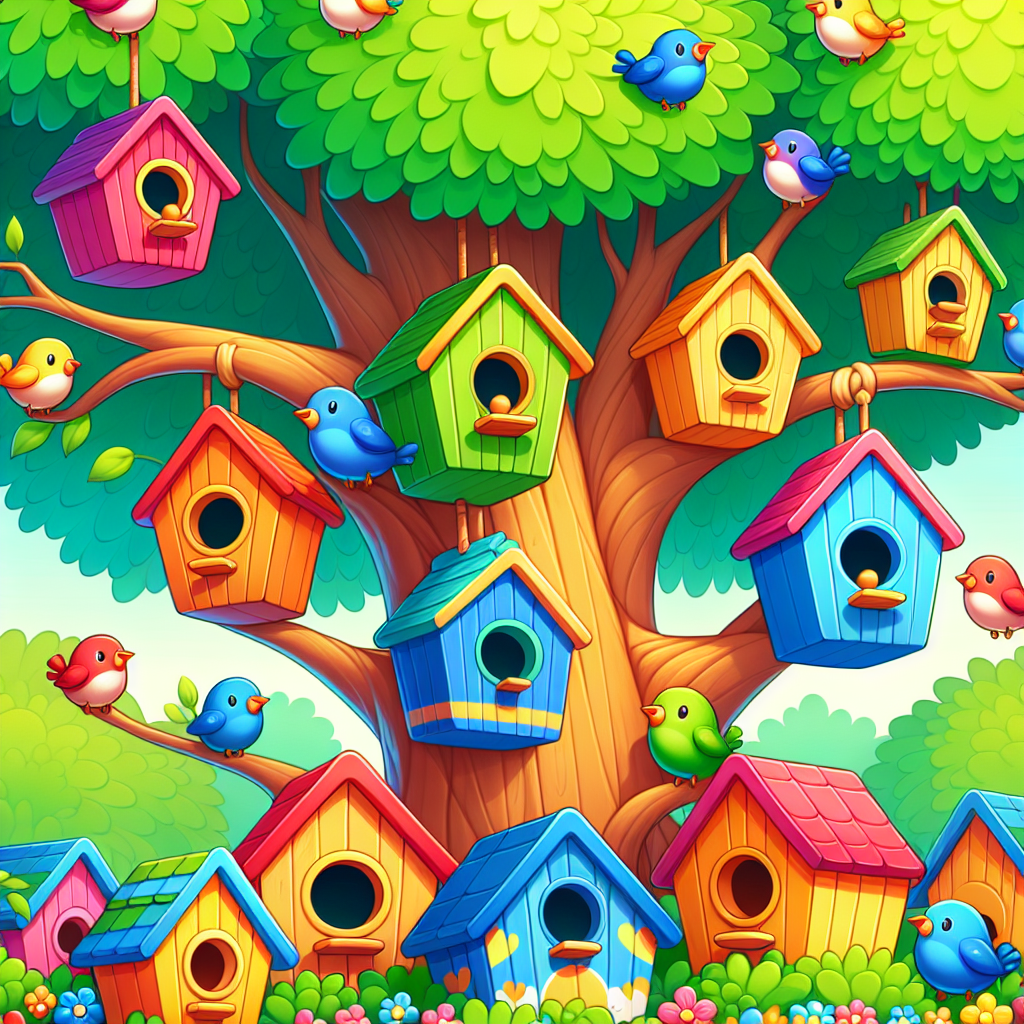 Cheery Birdhouse Neighborhood Paint By Diamonds Kits