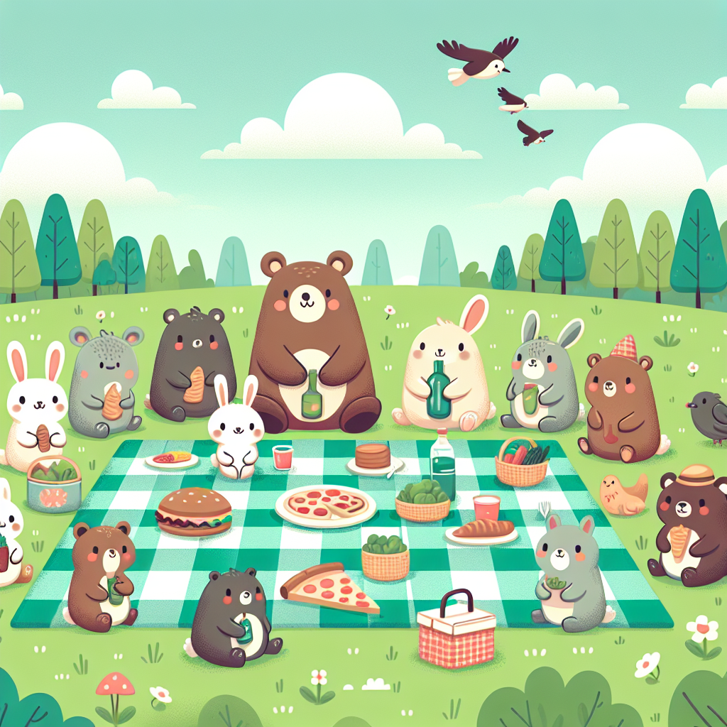 Friendly Animal Picnic DIY Paint By Diamonds