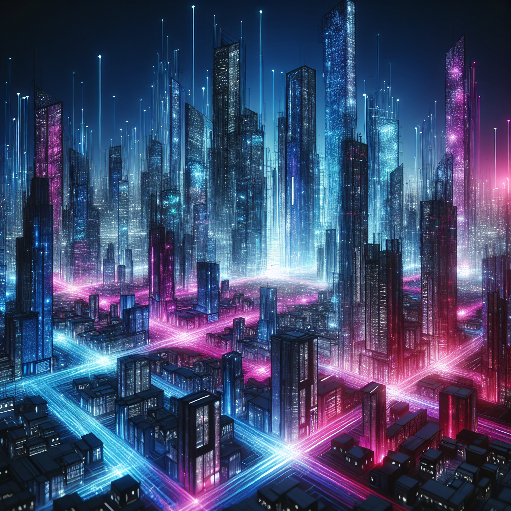 Futuristic Cityscape Illumination Painting Diamond Kit