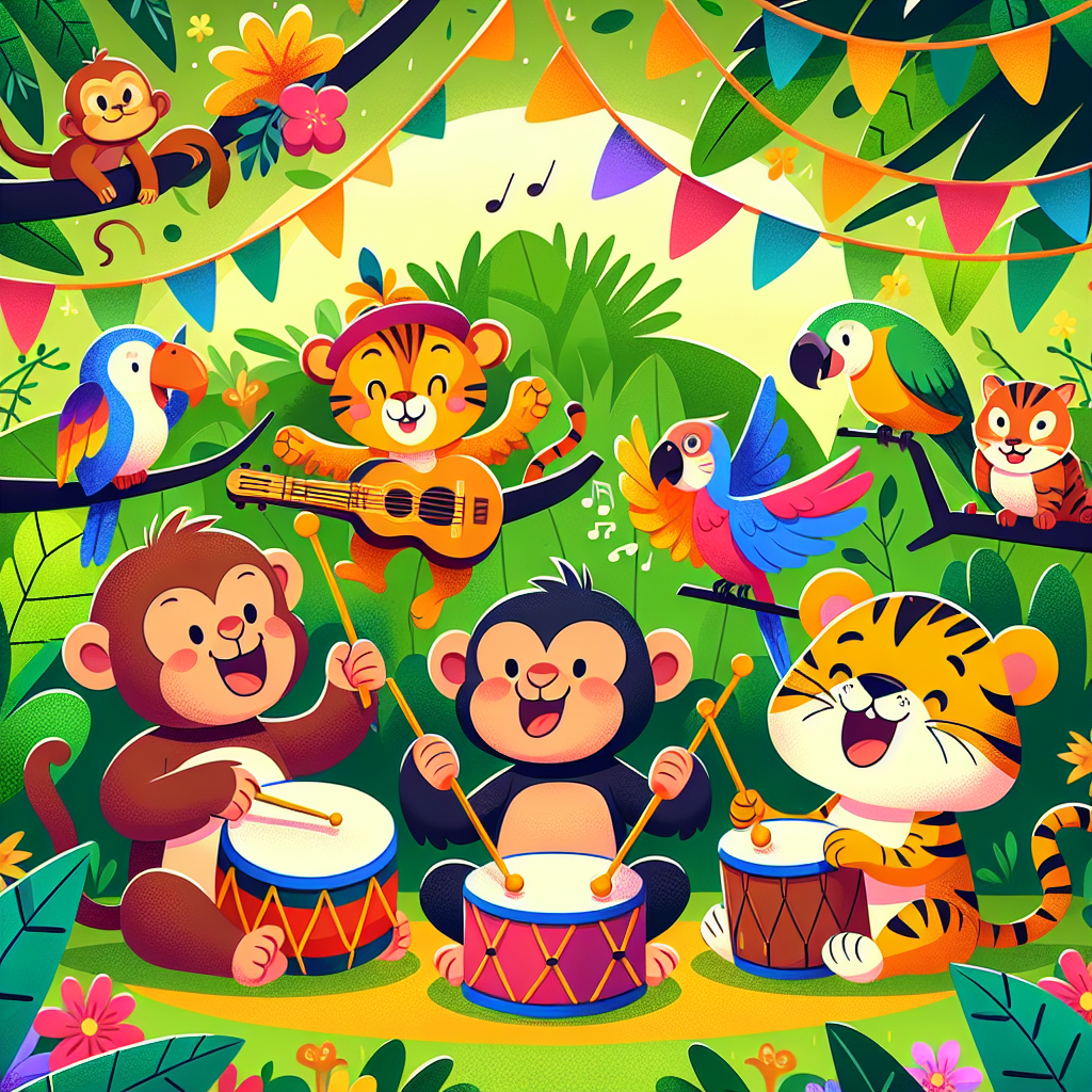 Jubilant Jungle Jam Session Diamond Painting