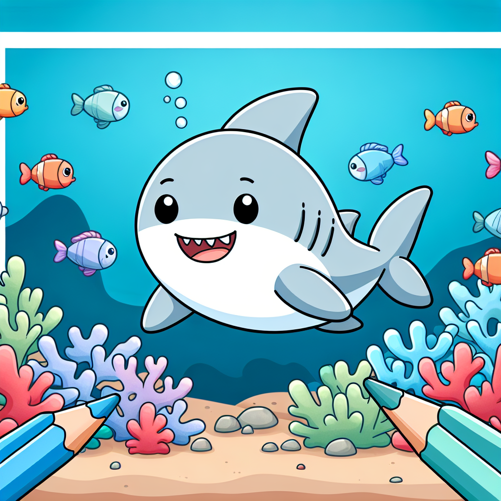 Curious Baby Shark Diamond Painting