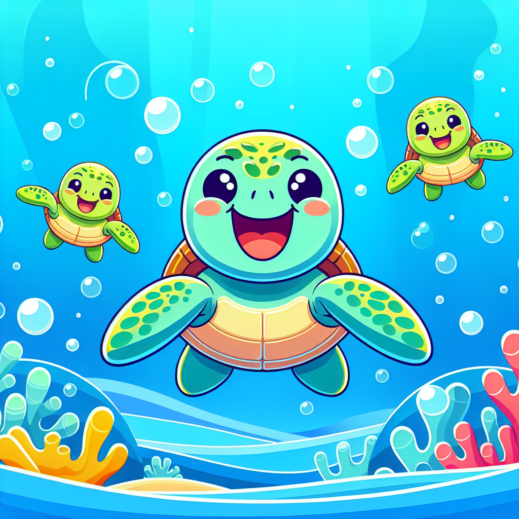 Cheerful Ocean Turtles Paint By Color