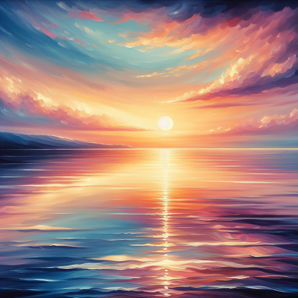 Sunset Over Tranquil Waters Diamonded Painting Kits
