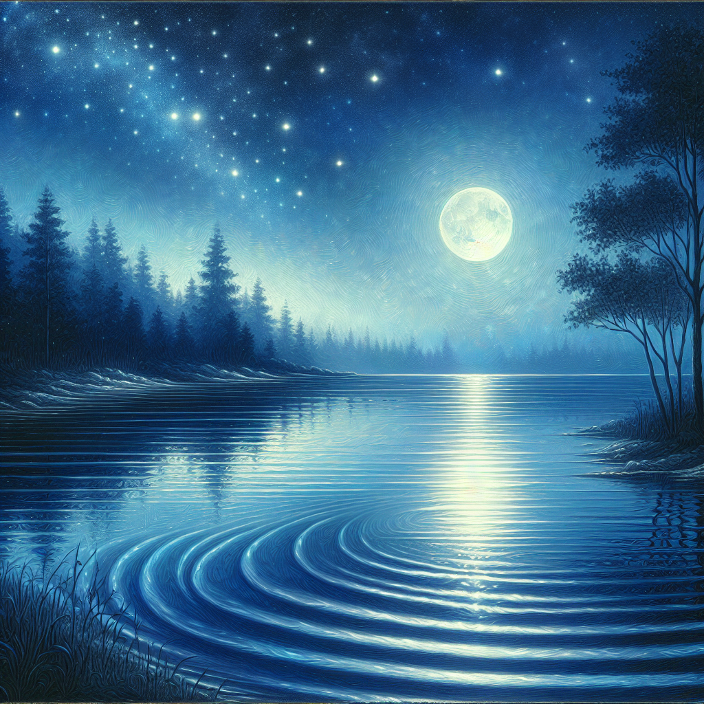 Moonlit Serene Lake Paint By Diamonds Kits