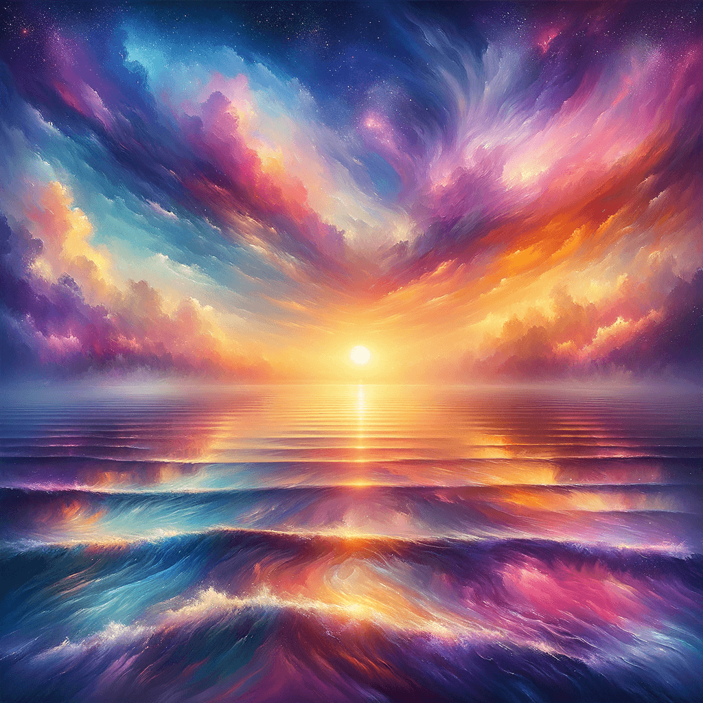 Radiant Sunset Over The Ocean Paint By Diamonds