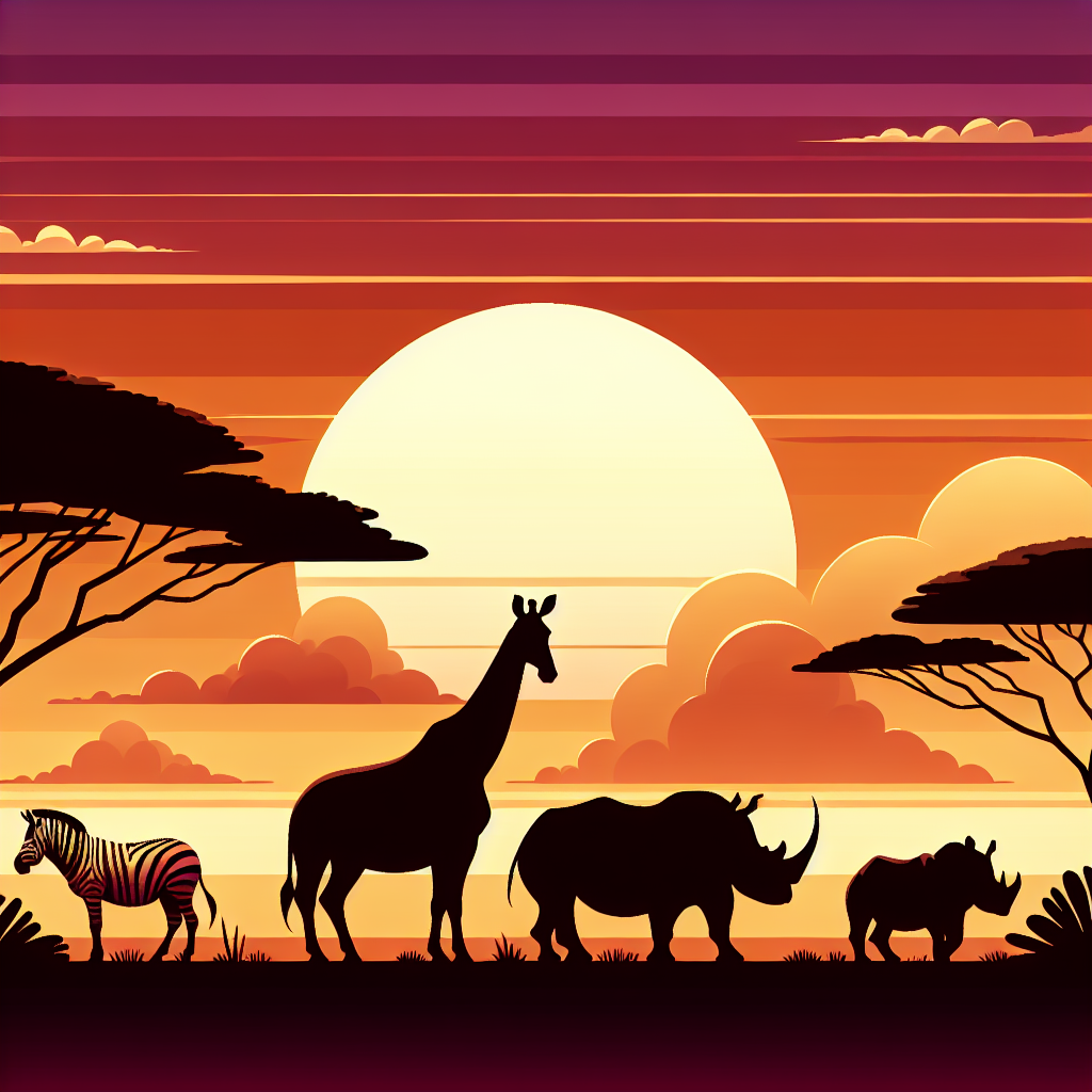 Safari Sunset Stroll DIY Paint By Diamonds