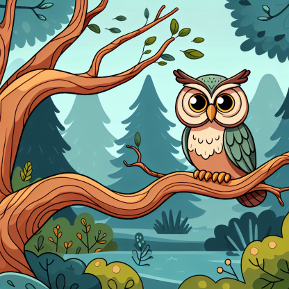 Wise Owl In Enchanted Forest Paint By Diamonds Kits