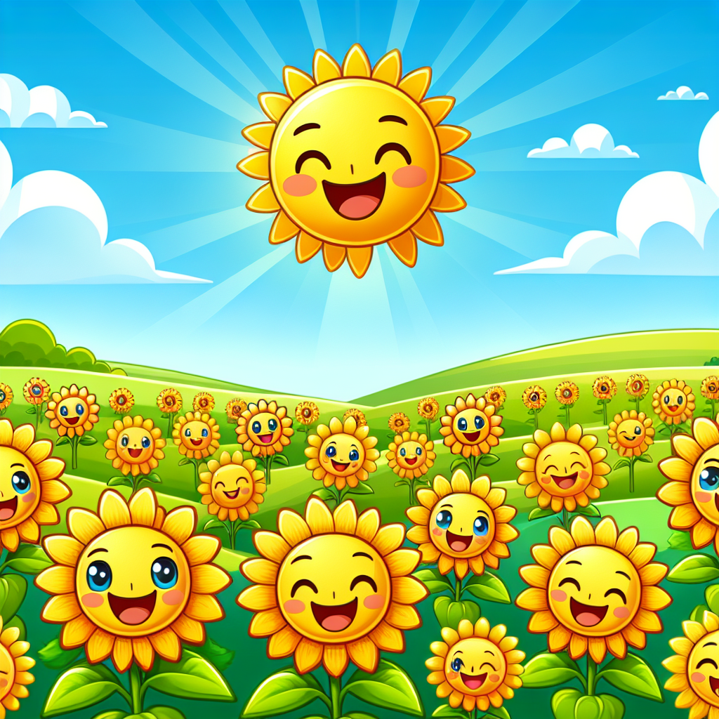 Smiling Sunflower Field Painting Diamond Kit