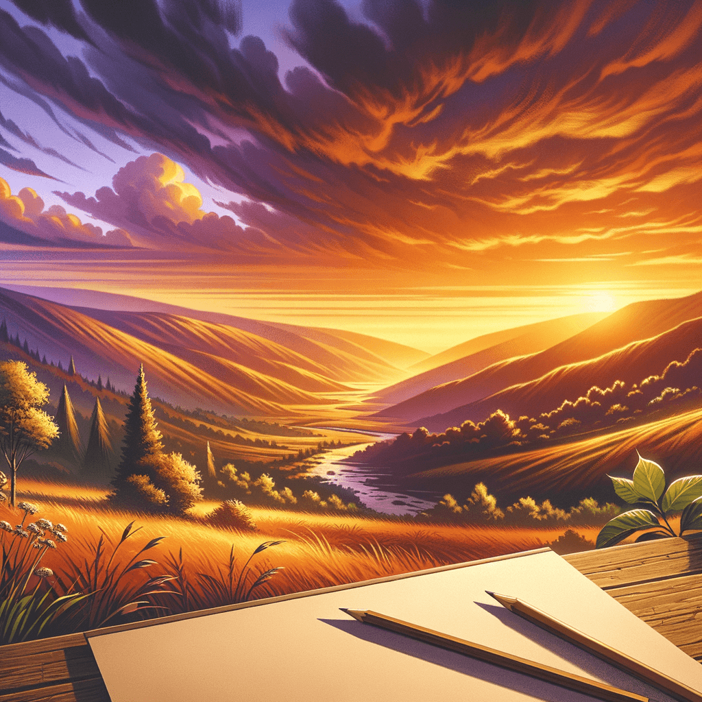 Sunset Over The Valley Diamond Painting