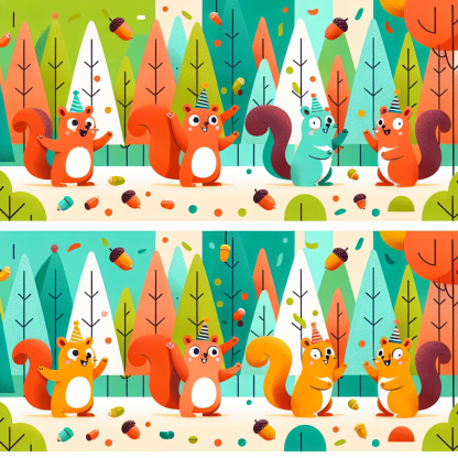Forest Celebration With Squirrels Paint By Diamond
