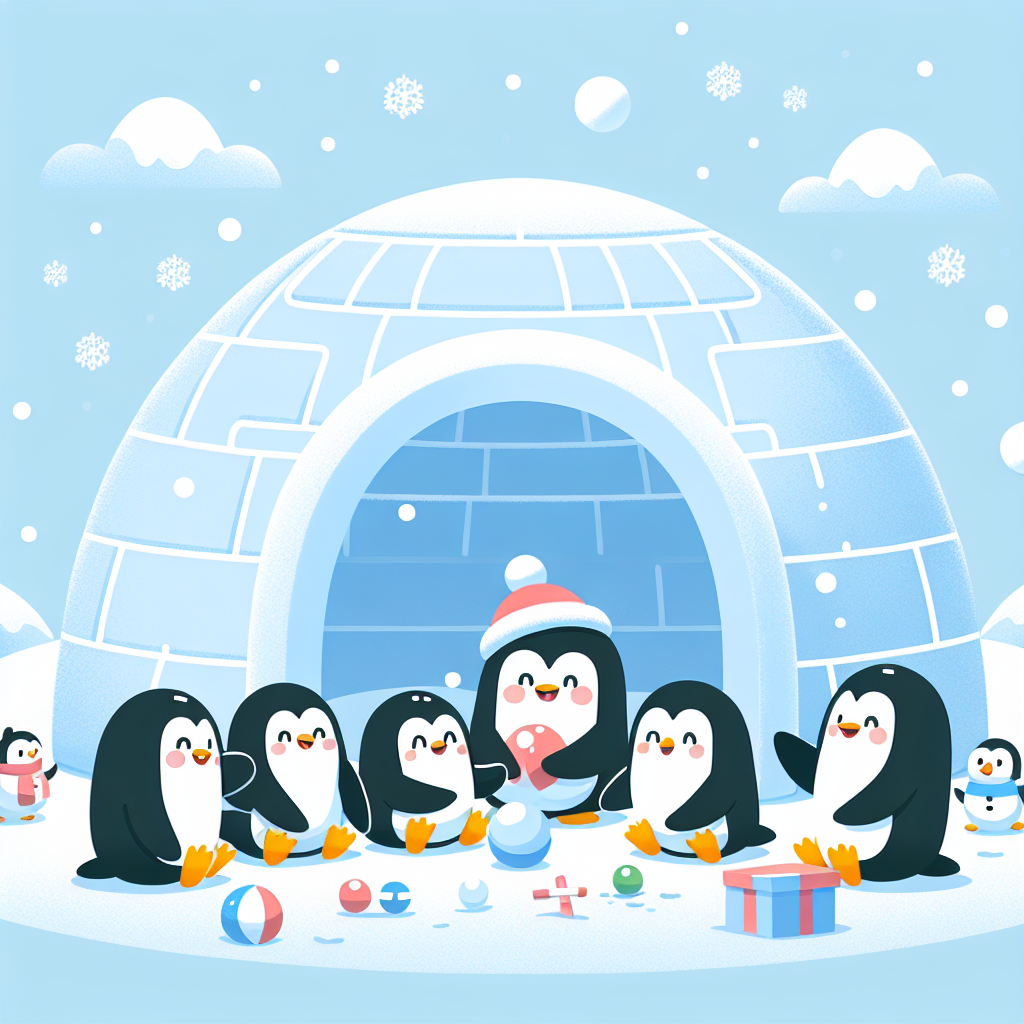 Penguin's Igloo Igloo Playhouse Painting Diamond Kit