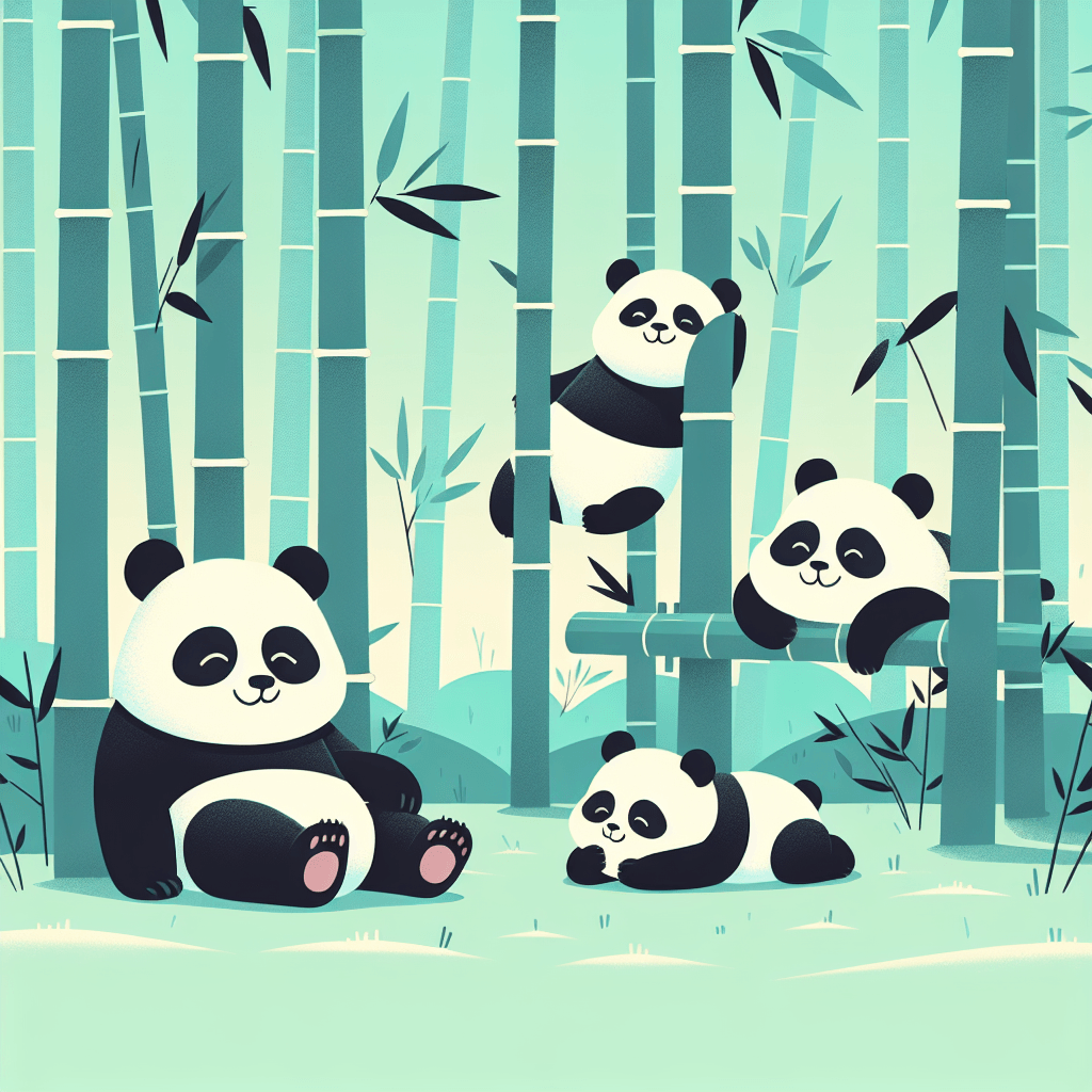 Panda's Cozy Bamboo Retreat Paint By Diamonds