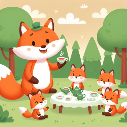 Friendly Fox Tea Party Diamonded Painting Kits