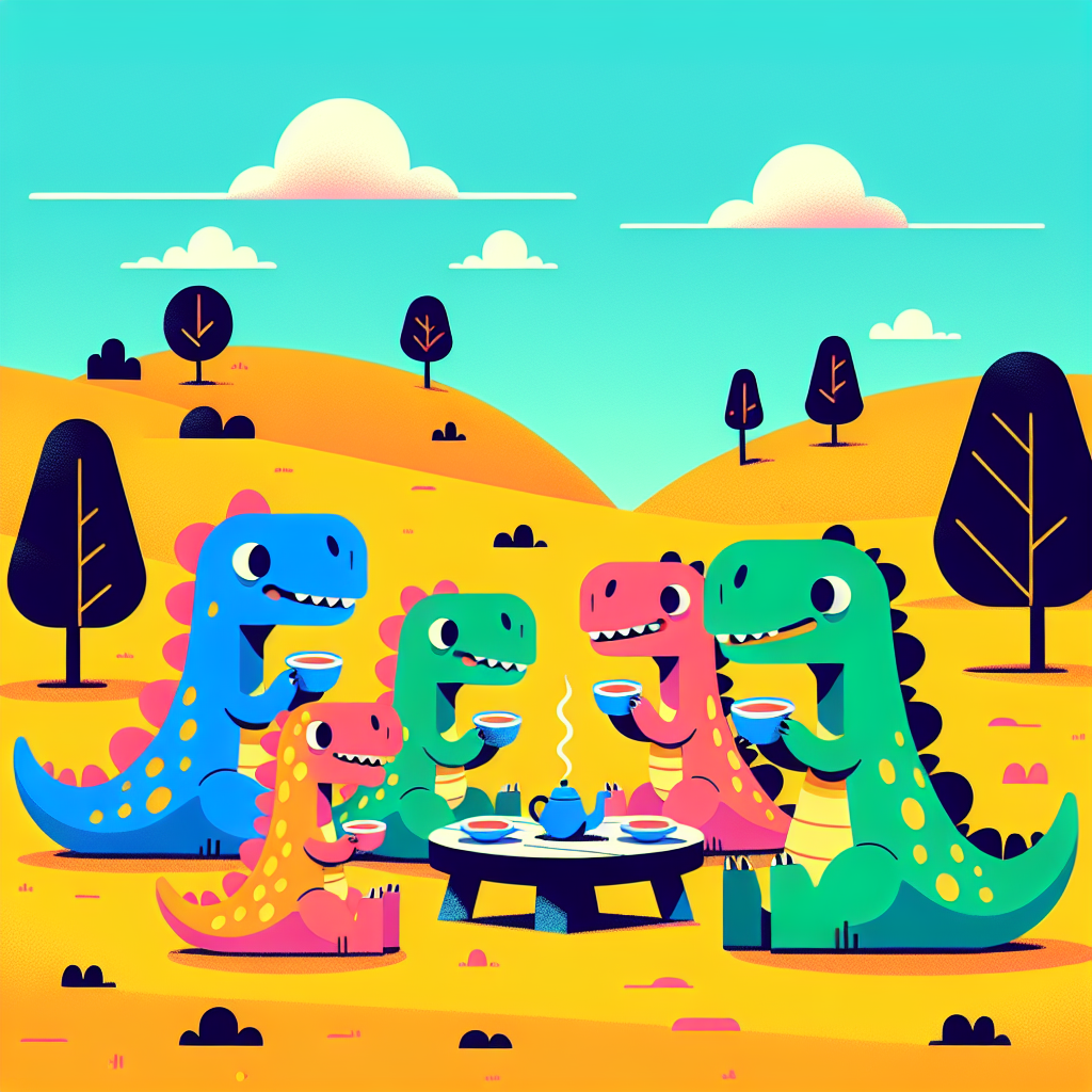 Dinosaurs’ Tea Party Paint By Diamond