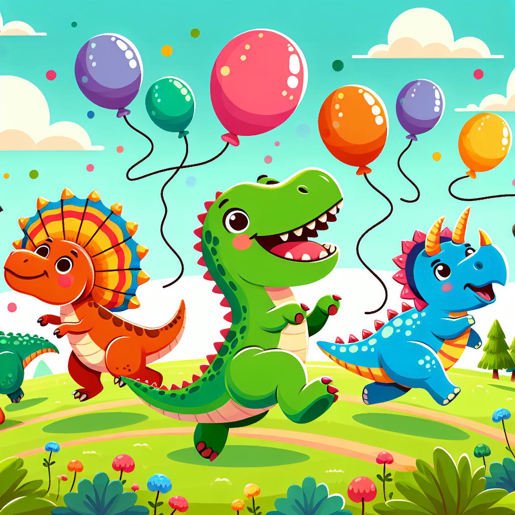 Dancing Dinosaur Parade Diamond Painting