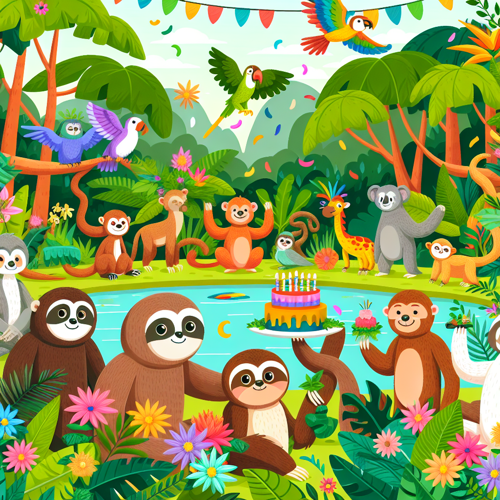 Rainforest Friends Celebration Painting By Diamonds Kit