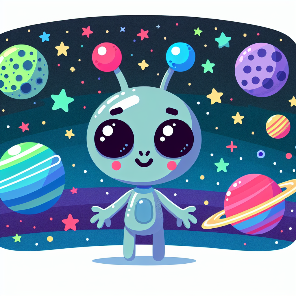 Cute Space Alien Paint By Diamonds Art