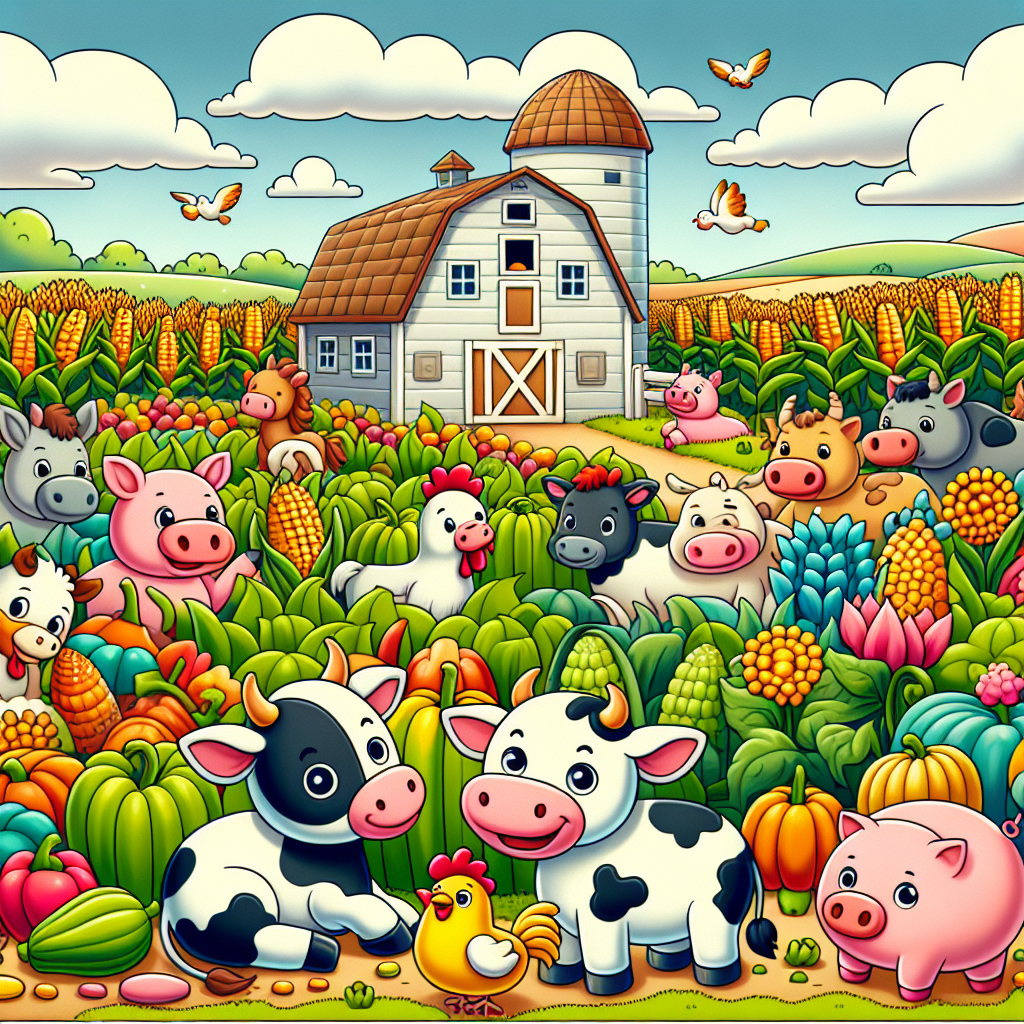 Cheerful Farm Harvest Painting Diamond Kit