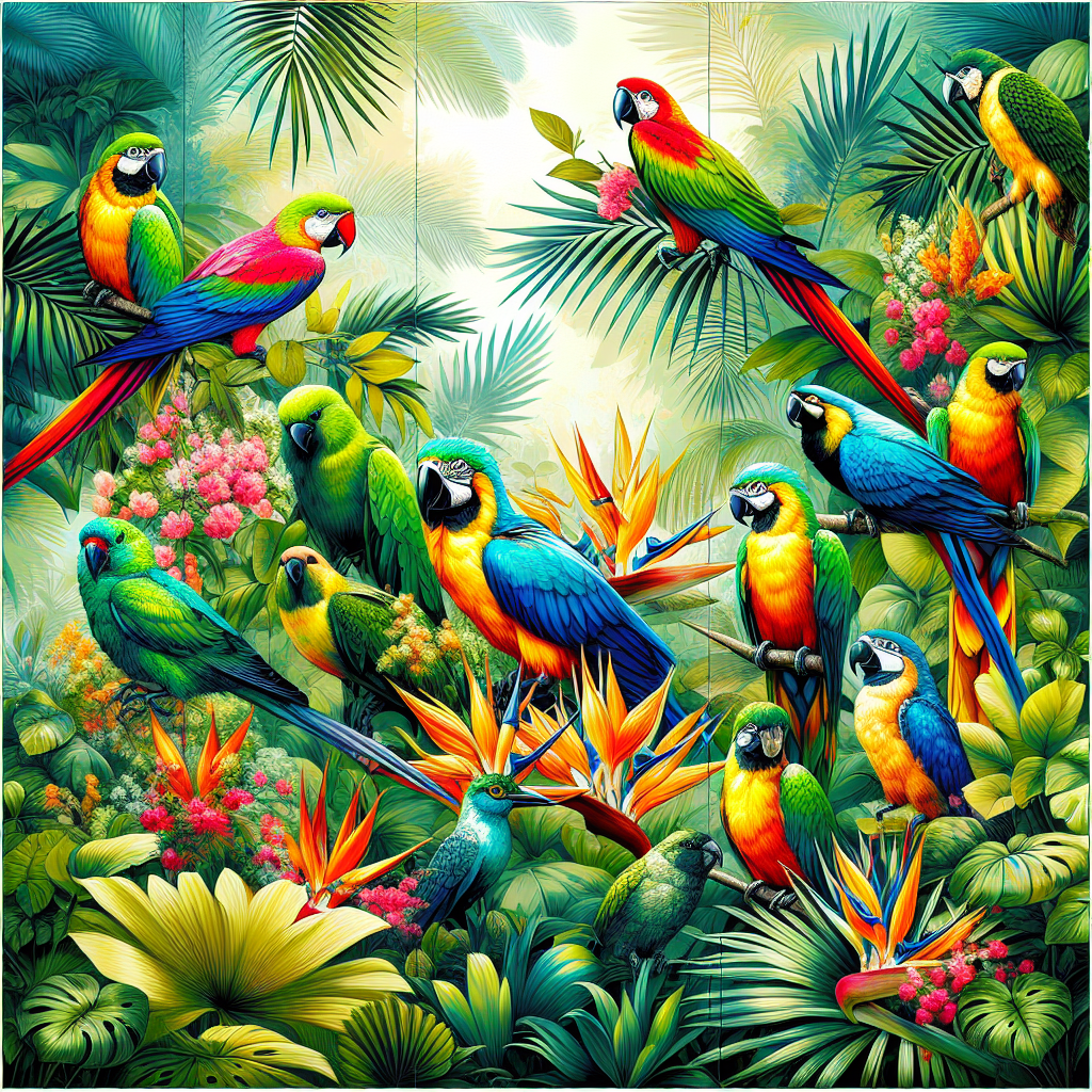 Exotic Tropical Birds Paint By Diamonds Art