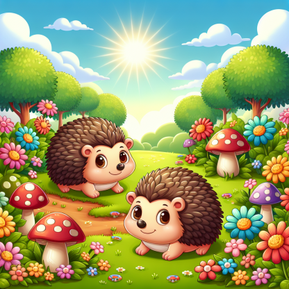 Curious Little Hedgehogs Paint By Diamonds Art