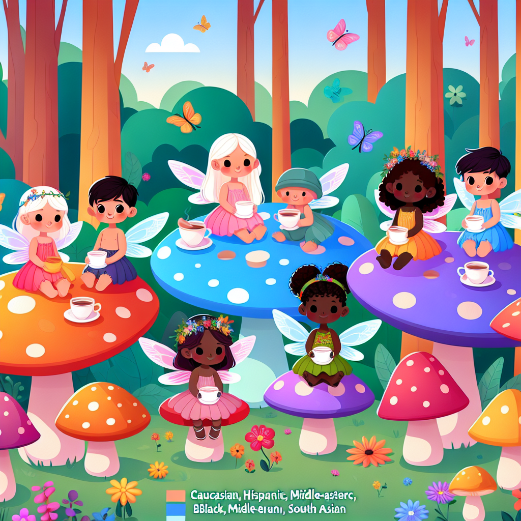Fairy Toadstool Tea Party Paint By Diamonds Art