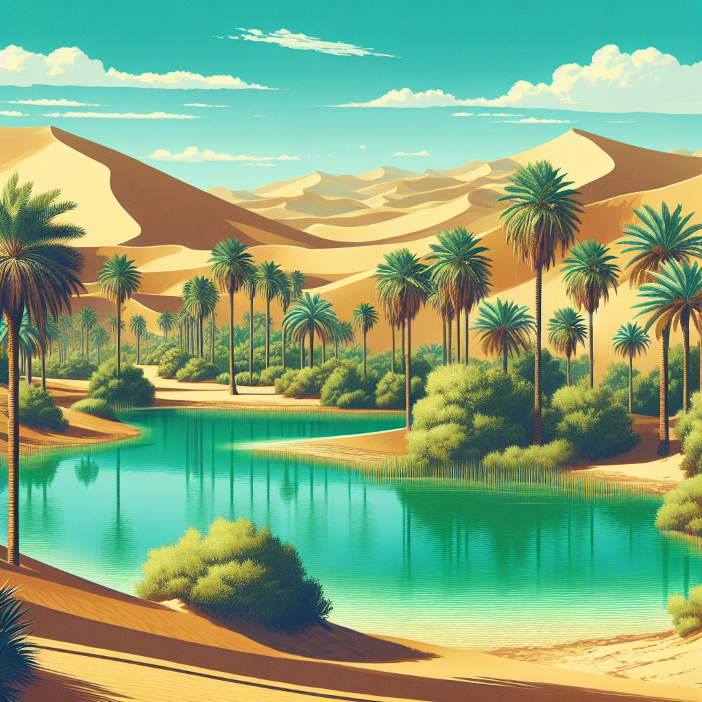 Calm Desert Oasis Painting By Diamonds Kit