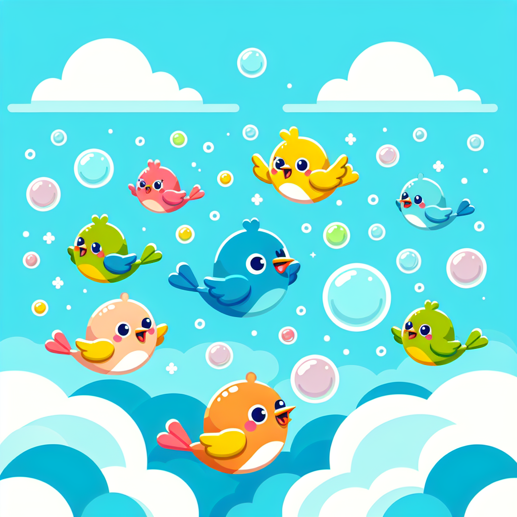 Bubbles And Birds Painting By Diamonds Kit
