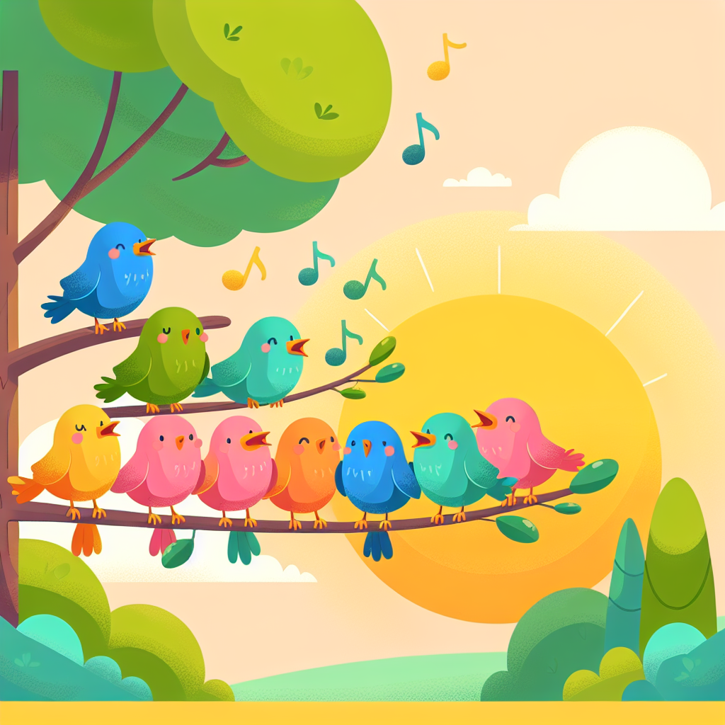 Chirpy Bird's Morning Melody Diamond Painting