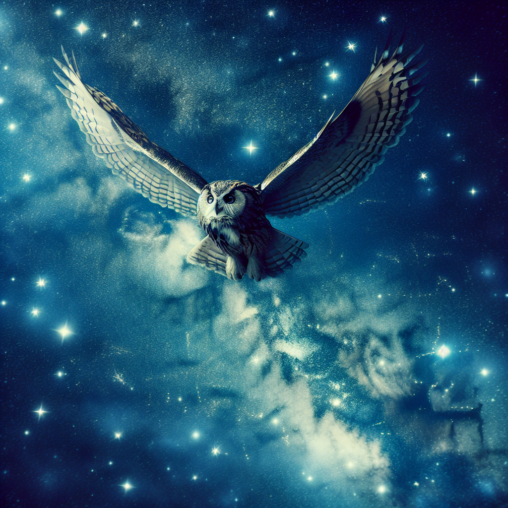 Celestial Owl Flight Painting Diamond Kit