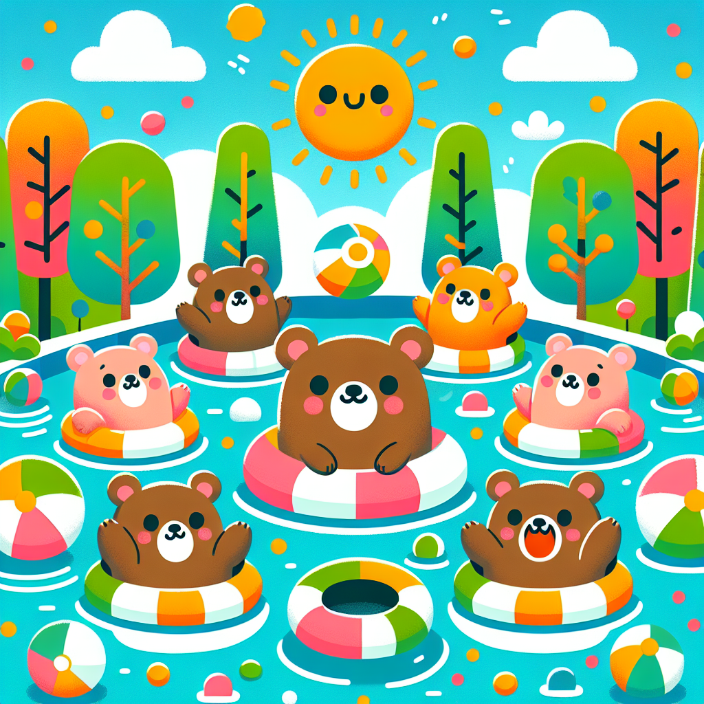 Bubbly Bear Pool Party Paint By Diamond