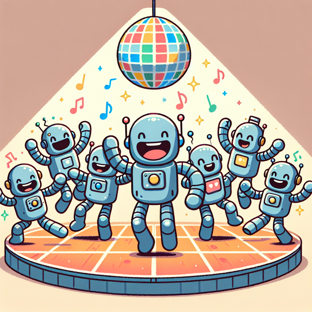 Playful Robot Dance Party DIY Paint By Diamonds