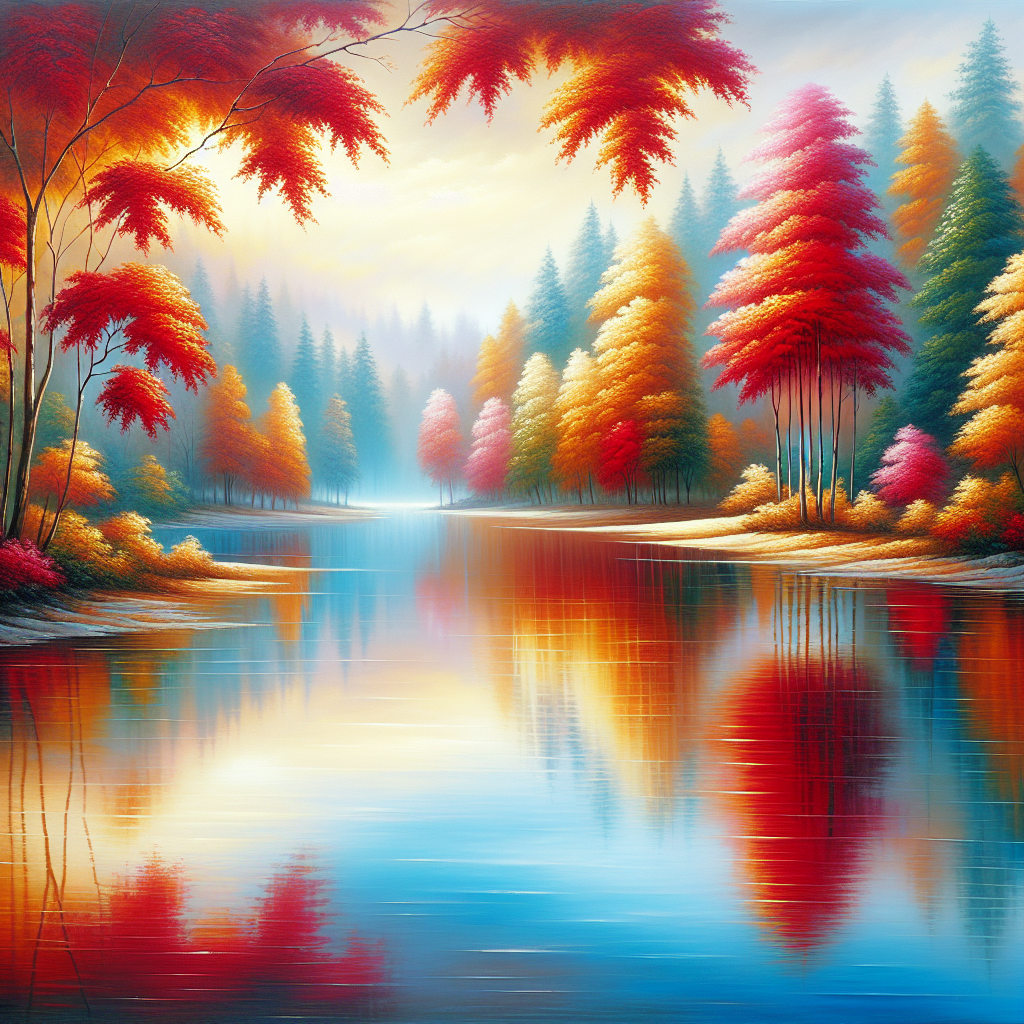 Glistening Autumn Lake Paint By Diamonds