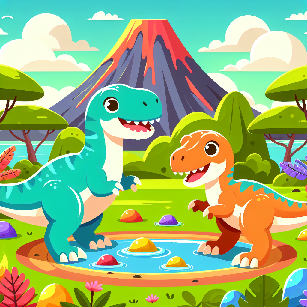 Colorful Dinosaur Land Painting By Diamonds Kit