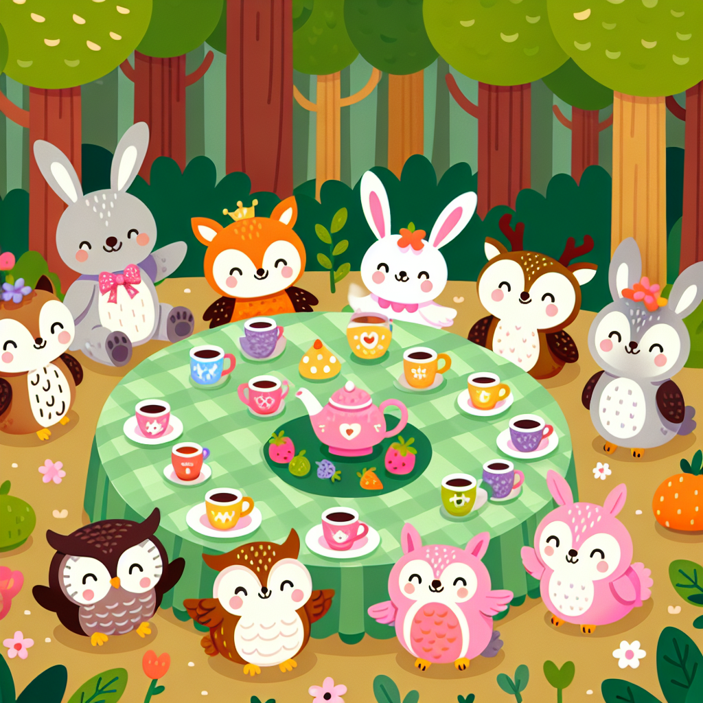 Magical Woodland Tea Party Painting Diamond Kit