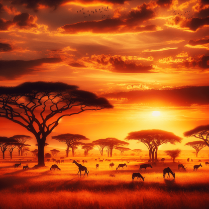 Golden Savanna Sunset Paint By Diamonds