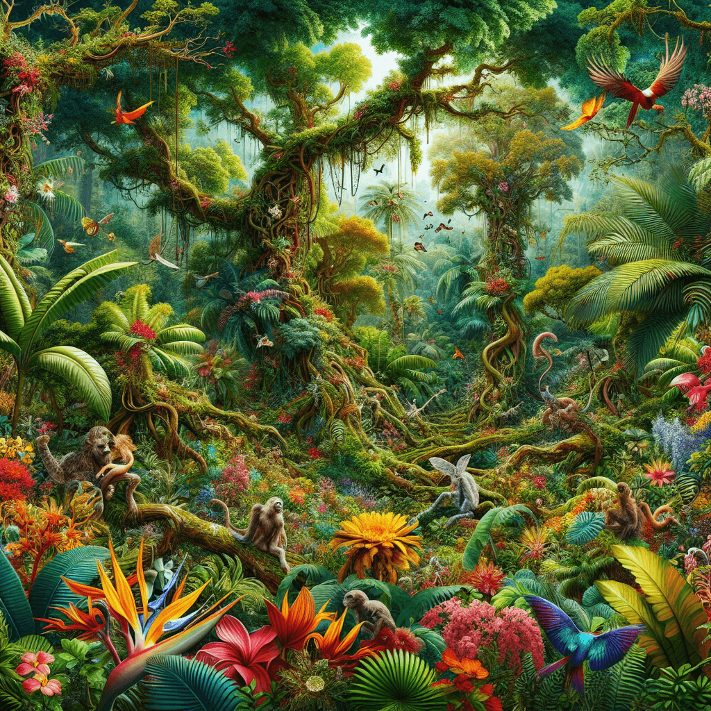 Exotic Rainforest Habitat Painting Diamond Kit